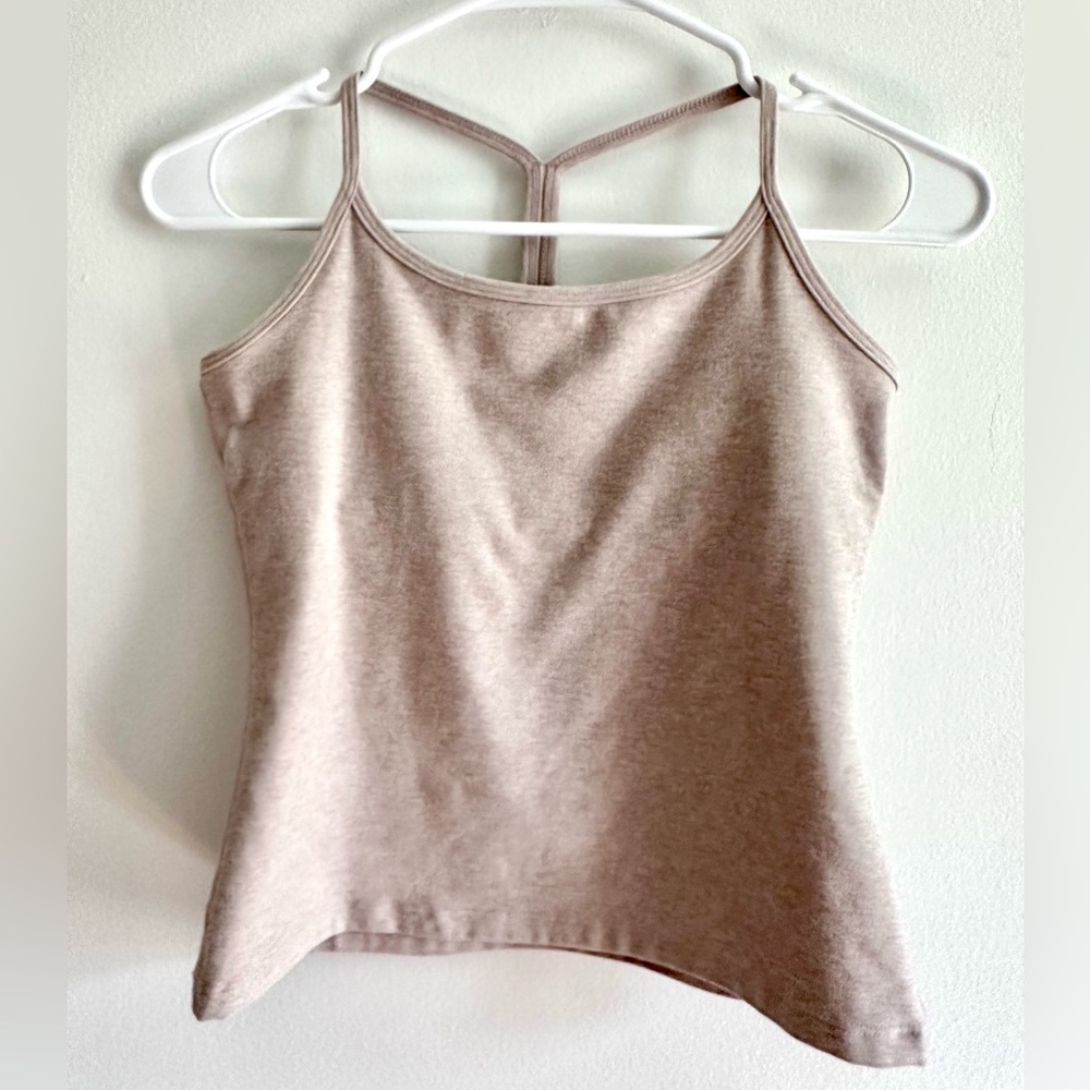 Beyond Yoga spacedye racerback slim tank small sand swept heather